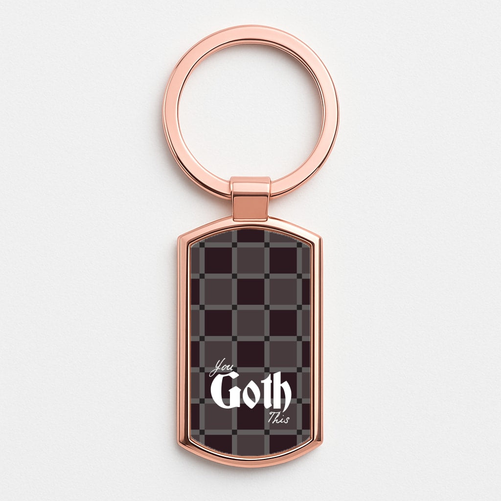 You Goth This Tartan Rose Gold Keyring
