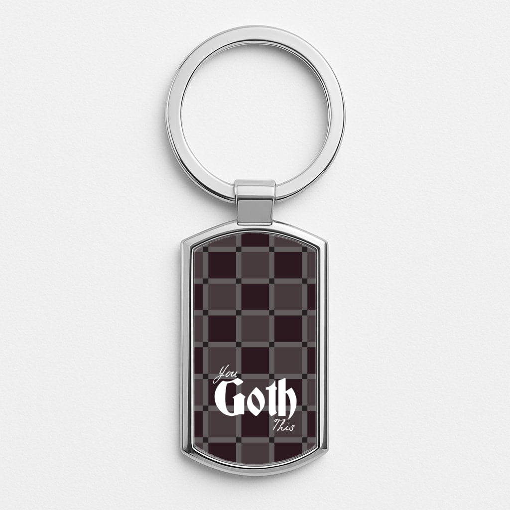 You Goth This Tartan Silver Keyring