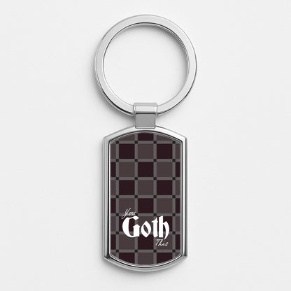 You Goth This Tartan Silver Keyring