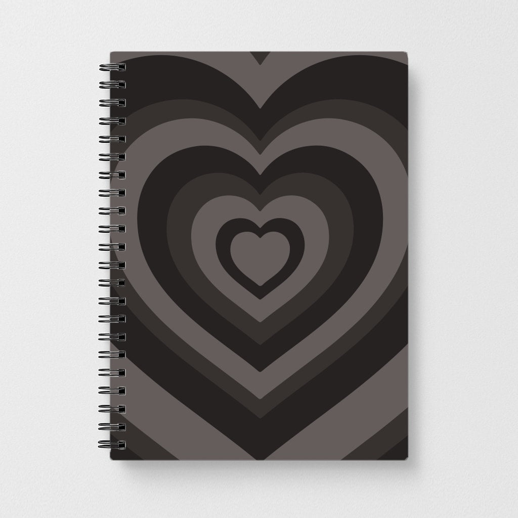 Abstract Black Heart Notebook