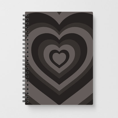 Abstract Black Heart Notebook
