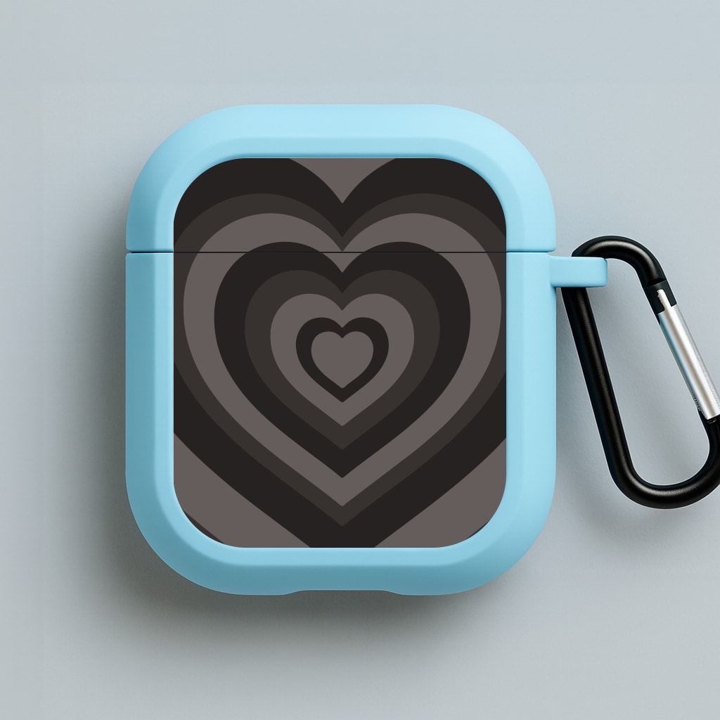 Abstract Black Heart Blue AirPods Case