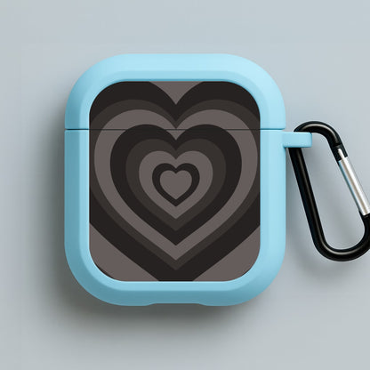 Abstract Black Heart Blue AirPods Case