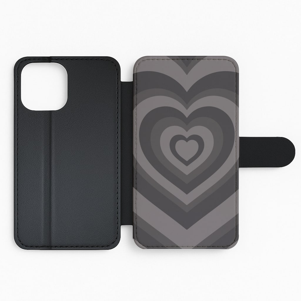 Abstract Black Heart Flip Phone Case