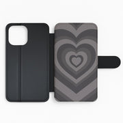Abstract Black Heart Flip / Wallet Phone Case 2