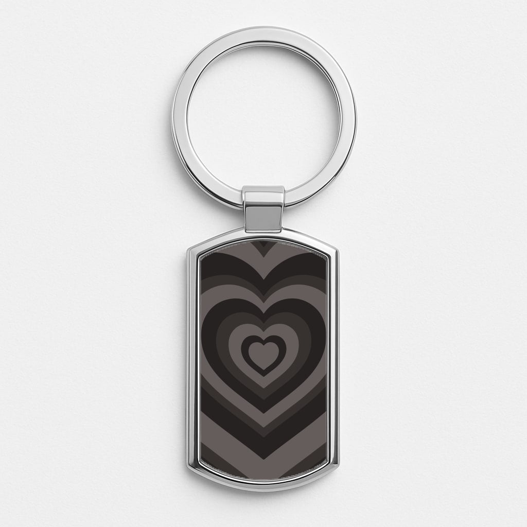 Abstract Black Heart Luxury Keyring