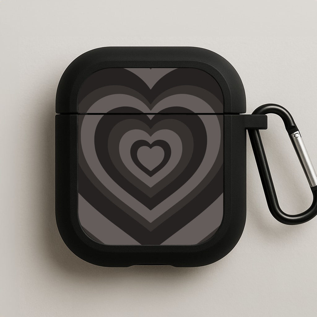 Abstract Black Heart AirPods Case