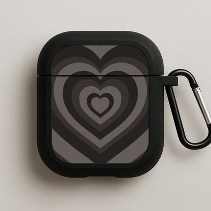 Abstract Black Heart AirPods Case