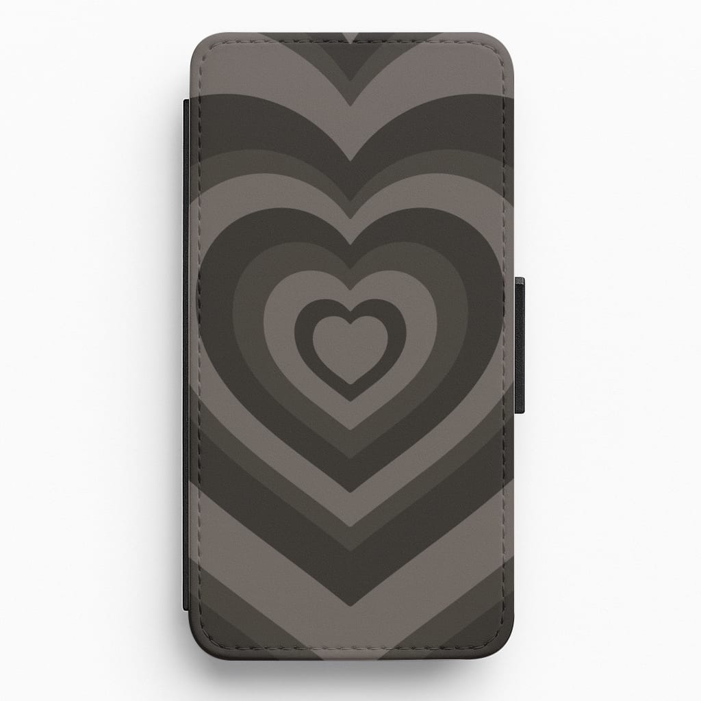 Abstract Black Heart Flip / Wallet Phone Case