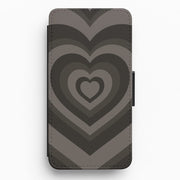 Abstract Black Heart Flip / Wallet Phone Case 1