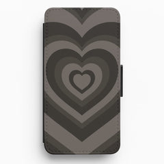 Abstract Black Heart Flip / Wallet Phone Case