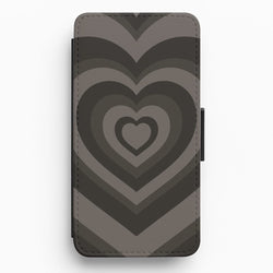 Abstract Black Heart Flip / Wallet Phone Case