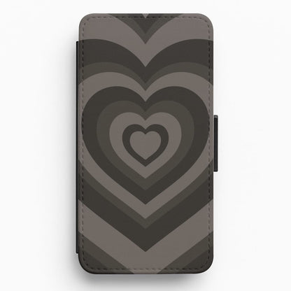 Abstract Black Heart Flip / Wallet Phone Case