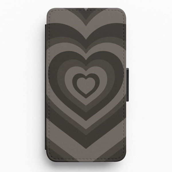 Abstract Black Heart Flip / Wallet Phone Case
