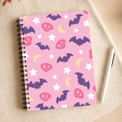 Skull, Bats And Stars Pattern Notepad