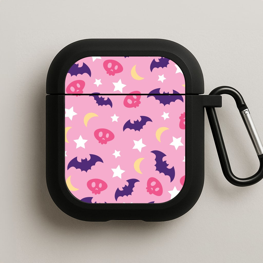 Skull, Bats And Stars Pattern AirPods Case