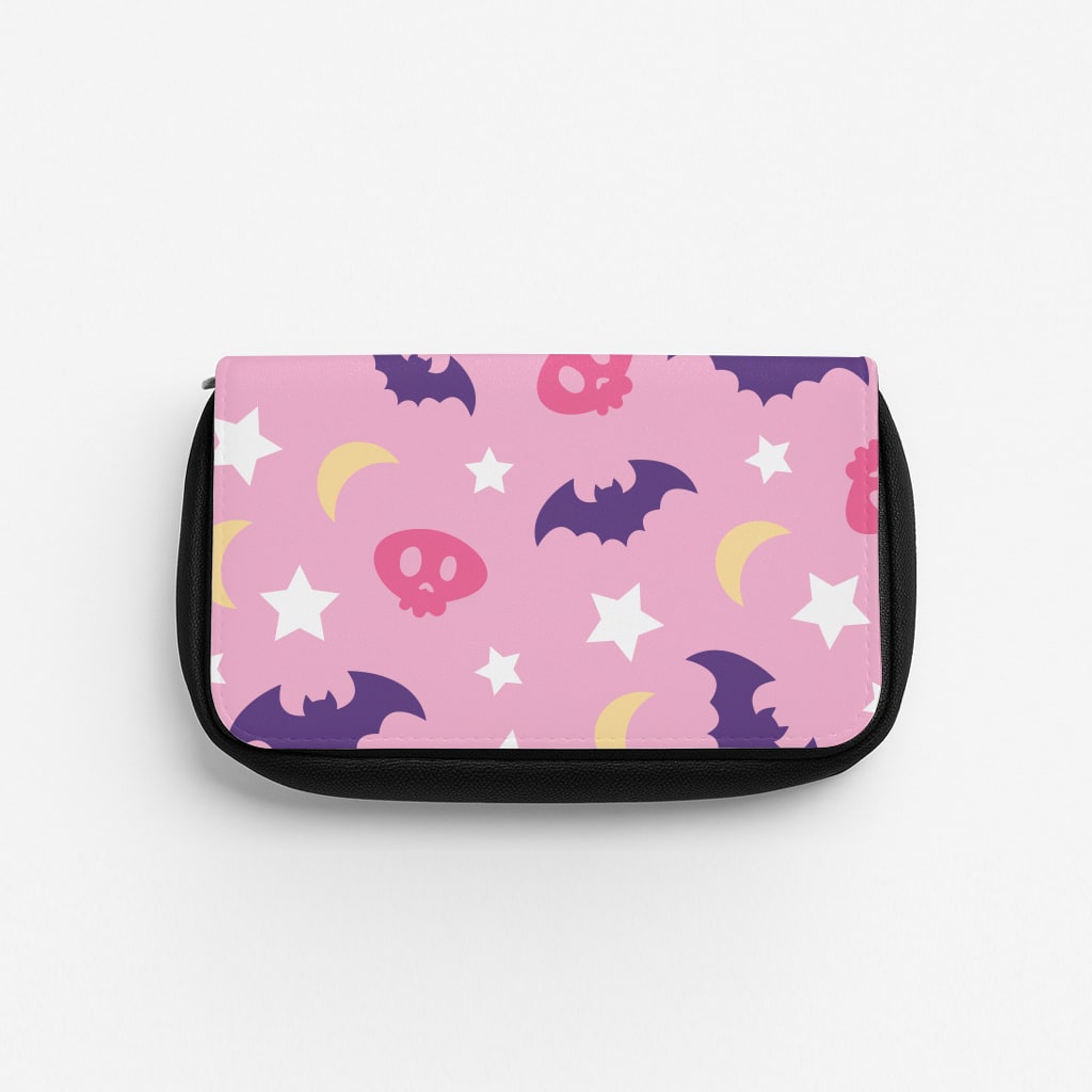 Skull, Bats And Stars Pattern Pencil Case
