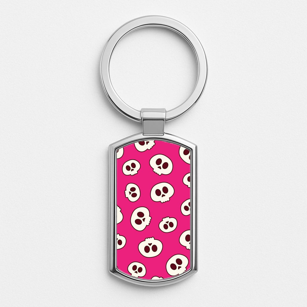 Pink Skulls Pattern Luxury Keyring