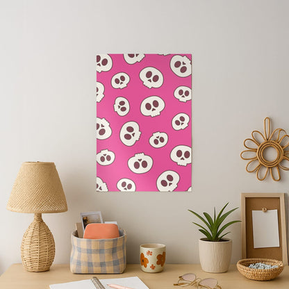 Pink Skulls Pattern Art Print