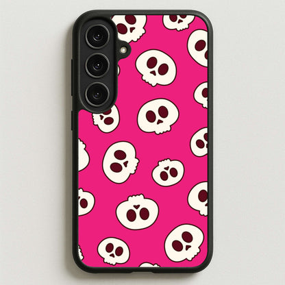 Pink Skulls Pattern Phone Case for Galaxy S25FE