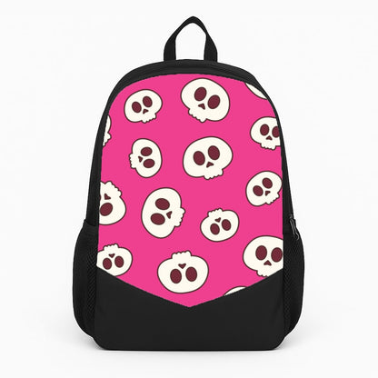Pink Skulls Pattern Large Backpack