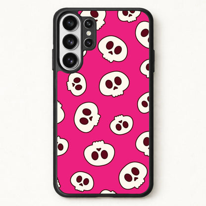 Pink Skulls Pattern Phone Case for Galaxy S26 Ultra