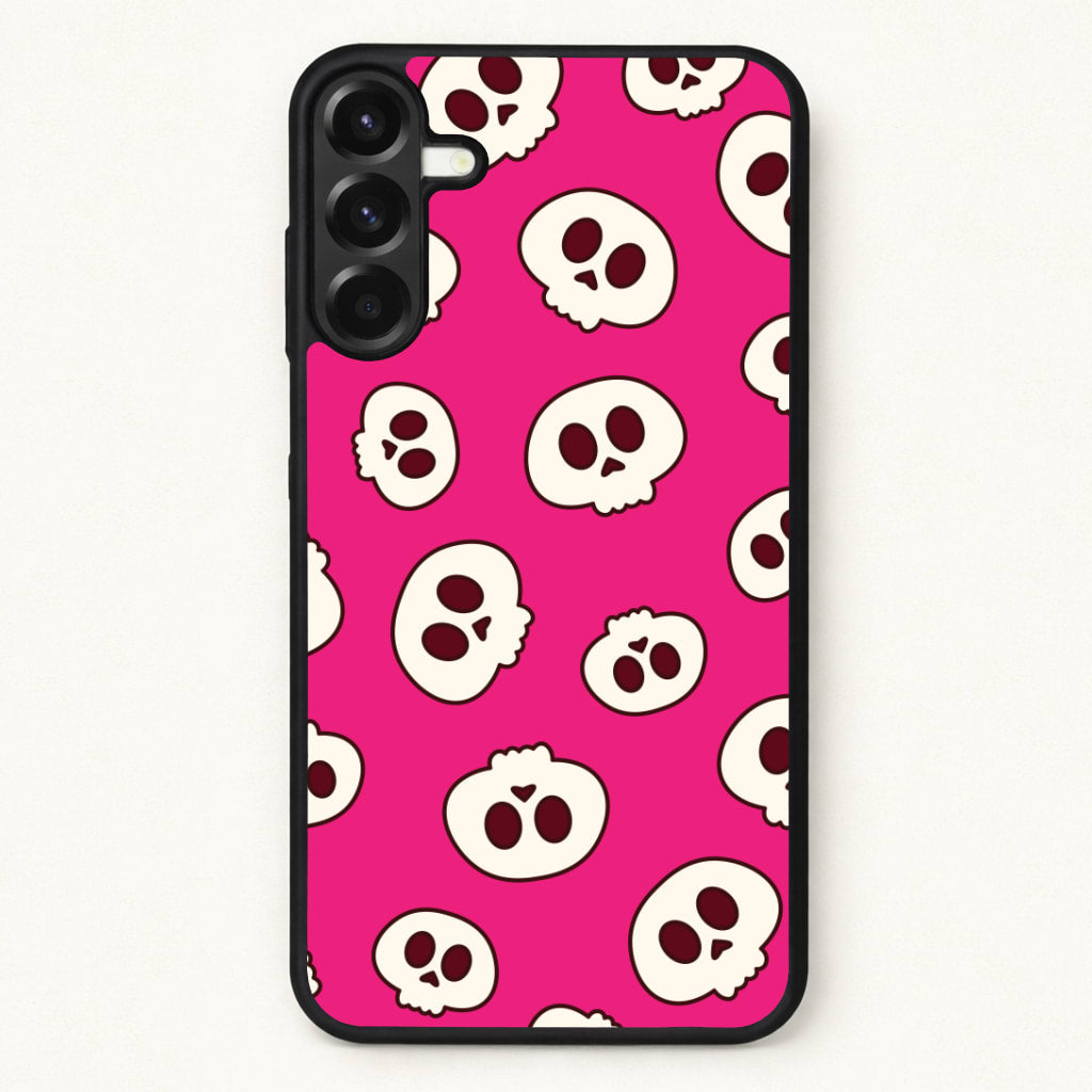 Pink Skulls Pattern Phone Case for Galaxy A57