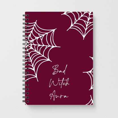 Bad Witch Aura Spider Webs Notebook