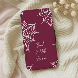 Bad Witch Aura Spider Webs Wallet Phone Case