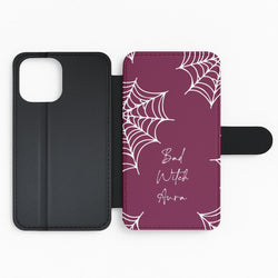 Bad Witch Aura Spider Webs Flip Phone Case