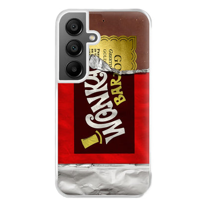 Wonka Bar Golden Ticket Phone Case for Galaxy A55