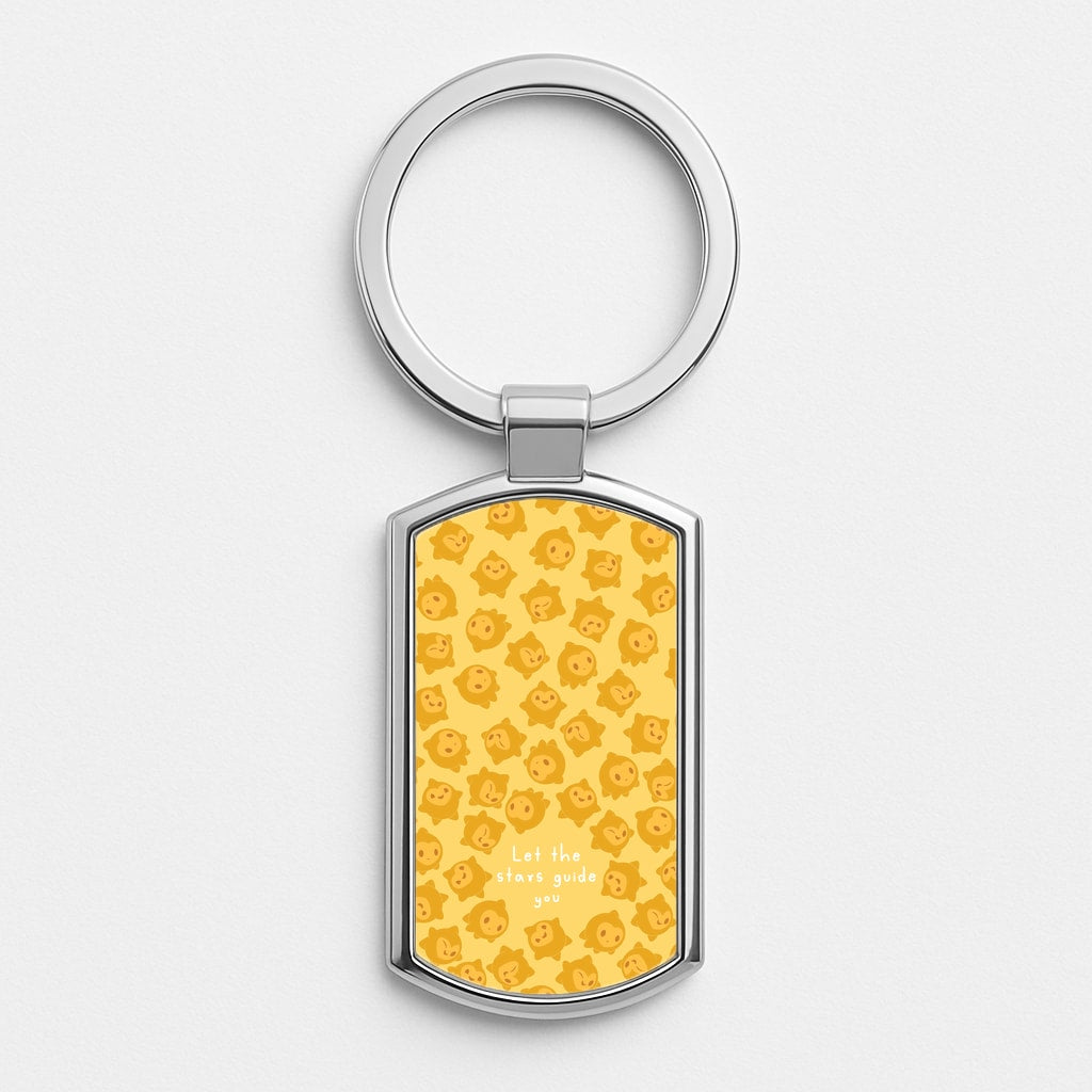 Star Pattern - Wish Silver Keyring