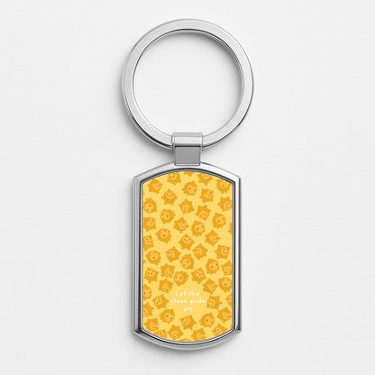 Star Pattern - Wish Silver Keyring