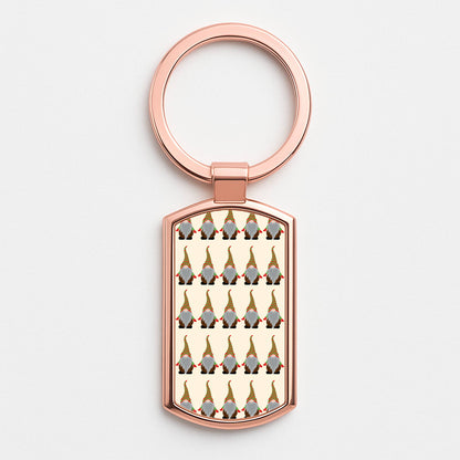 Gonks - Christmas Patterns Rose Gold Keyring