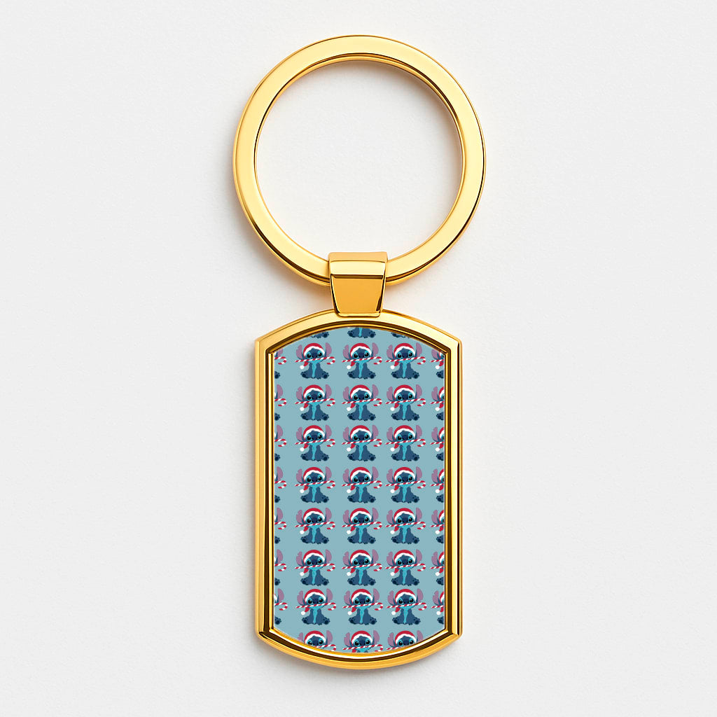 Stitch - Christmas Patterns Luxury Keyring