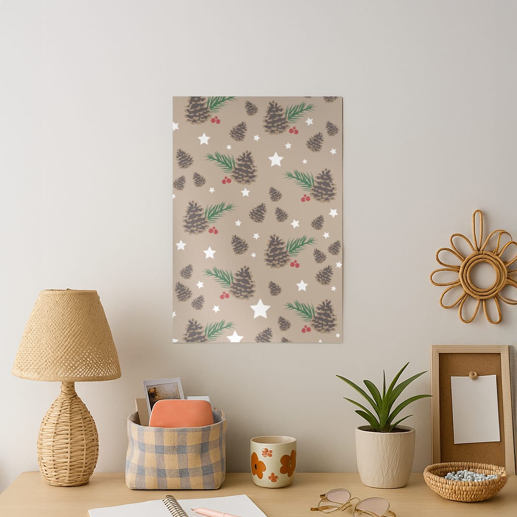 Acorn - Christmas Patterns Art Print