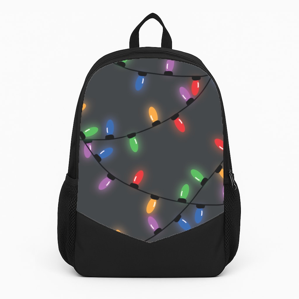 Rainbow Lights - Christmas Patterns Large Backpack