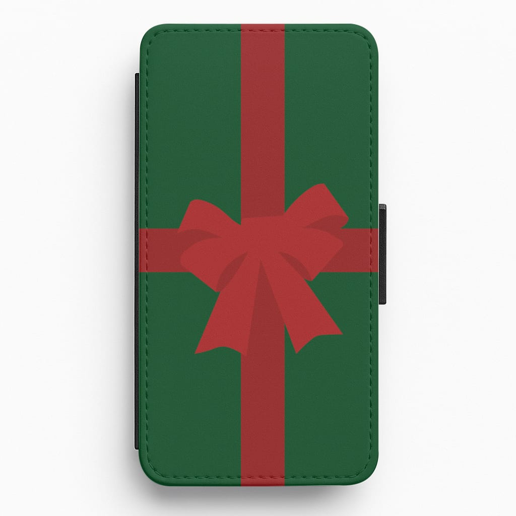 Xmas Bow - Christmas Patterns Flip / Wallet Phone Case