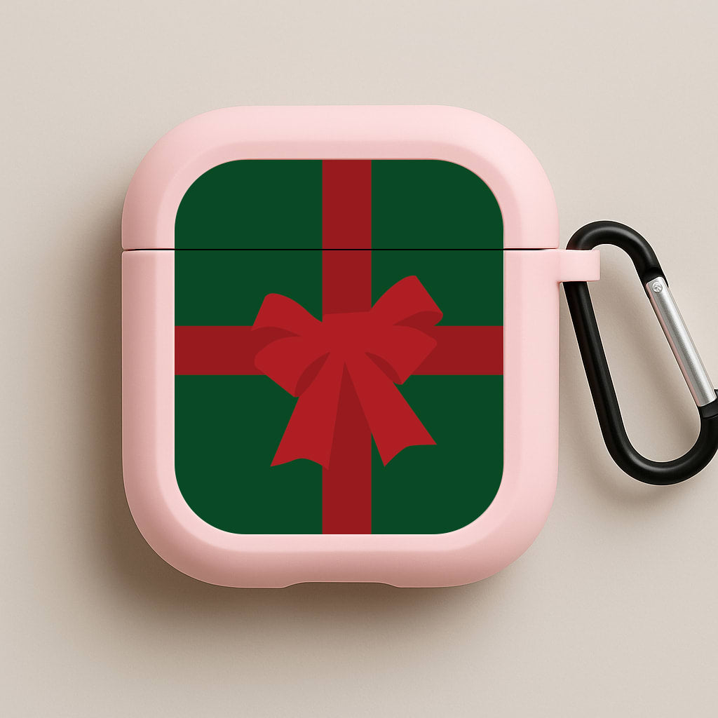 Xmas Bow - Christmas Patterns Pink AirPods Case