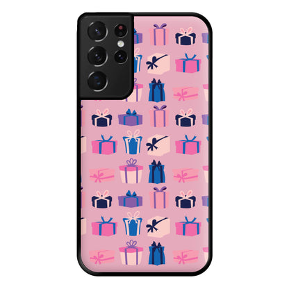 Pink Presents - Christmas Patterns Phone Case for Galaxy S21 Ultra