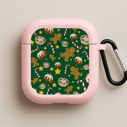 Festive - Christmas Patterns Pink AirPods Case