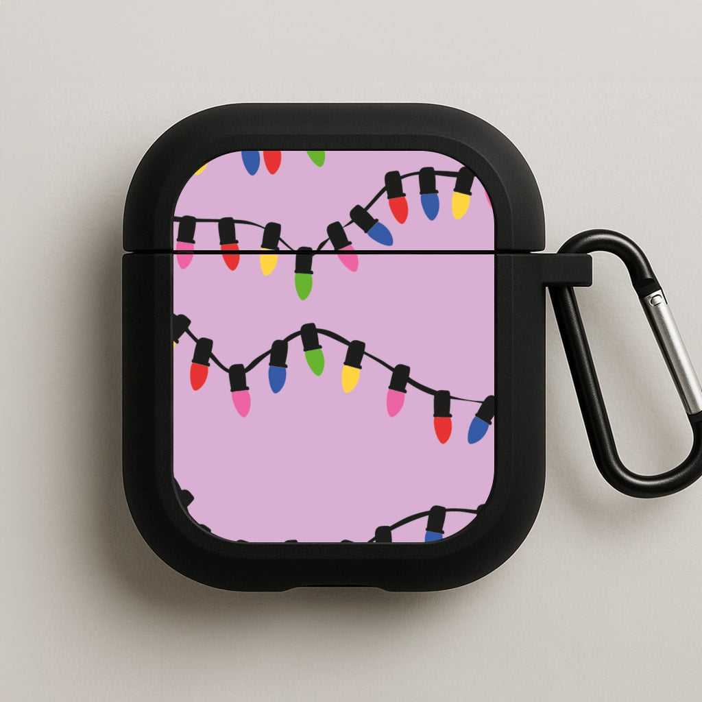 Pink Lights - Christmas Patterns AirPods Case