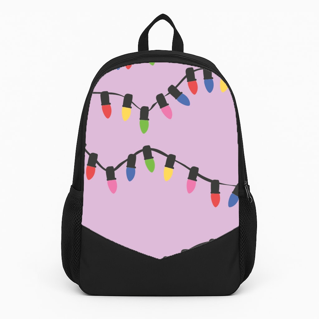 Pink Lights - Christmas Patterns Large Backpack