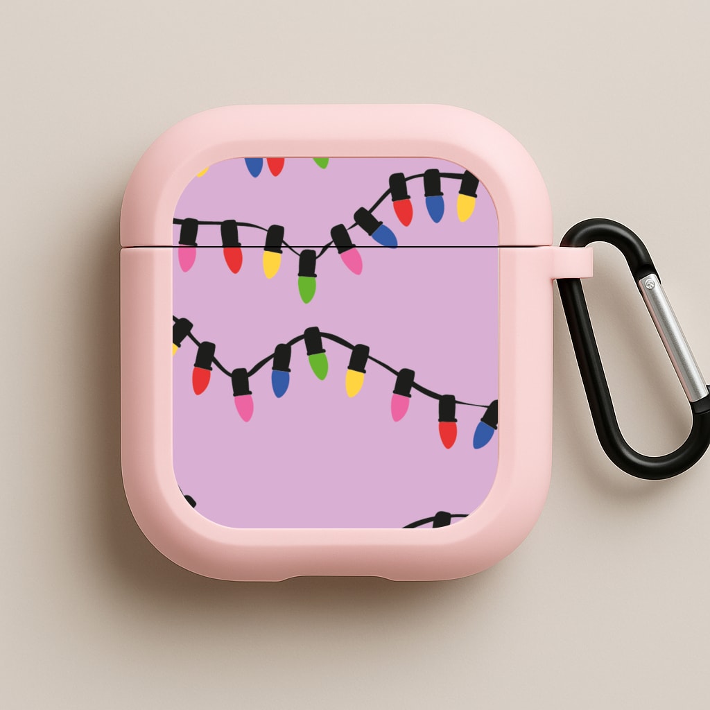 Pink Lights - Christmas Patterns Pink AirPods Case