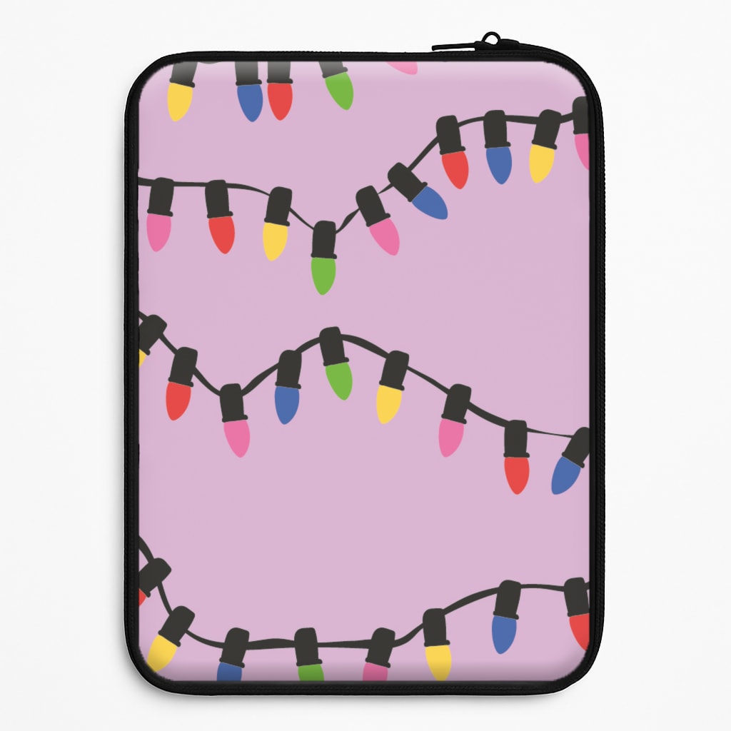 Pink Lights - Christmas Patterns Laptop Sleeve