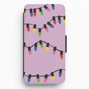 Pink Lights - Christmas Patterns Flip / Wallet Phone Case 1
