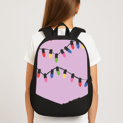 Pink Lights - Christmas Patterns Large School Bag