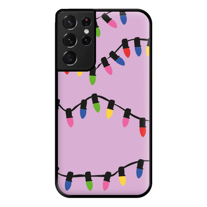 Pink Lights - Christmas Patterns Phone Case for Galaxy S21 Ultra