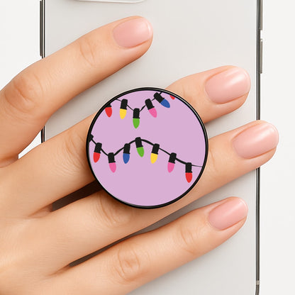 Pink Lights - Christmas Patterns Phone Grip