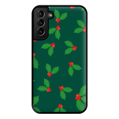 Holly - Christmas Patterns Phone Case for Galaxy S21 Plus